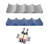 EUYKQNOI Porta Botellas de Nevera, 2 Soportes para Botellas de frigorífico, botellero de plástico, Europeo portabotellas de Mesa para Nevera, Ideal para Cocina, Nevera (Gris,azul)