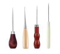 EUYKQNOI Punzón de Costura Coser Cuero Punzón con Mango de Madera Lezna Coser Cuero 4 Piezas Punzón Kit para Bolsa de Cuero Agujero Costura DIY Reparación, para Coser Cuero, Cuero Hecho a Mano