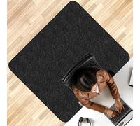 EUZLABBY Protector Suelo Silla Ruedas,105 x 120 cm,Negro Alfombra Silla Ruedas,Alfombrilla Protectora para Silla de Oficina,Resistente a los arañazos para parqué y Suelos Duros, Silla de Oficina.