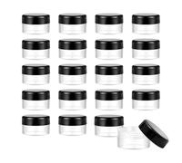 EUZOIX 20 Piezas Botes Viaje, Contenedores De Plástico Trasparente, Tarros Cosméticos Recargables, Mini Récipients Transparents Pour Échantillons, Cosmétiques, Crème À Lèvres, Nail Art (5G)