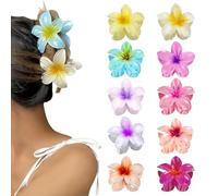 EUZUXU 10 Piezas Pinzas para el Pelo con Diseño de Flor, Clips de Pelo de Flor Colores Pinzas, Cabello con Flores para Mujeres, Pinzas para Cabello para Diario, Fiesta, Boda