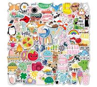EUZUXU 100 Pcs Stickers Aesthetic, Pegatinas para Portátiles Guitarras Teléfonos Móviles Monopatines