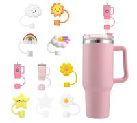 EUZUXU 10pcs Tapas de Pajitas para Cup, Prueba de Polvo Tapas de Pajitas de Silicona, Tapas Reutilizables para Popote, para Pajitas de 10mm