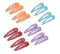 EUZUXU 16 Piezas Glitter Hair Snap Clips, 5CM Brillo Clips de Pelo de Metal, Multicolor Horquillas Clips para Niñas Mujeres(Azul, Rojo, Naranja, Morado)