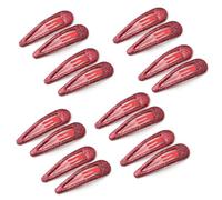 EUZUXU 16 Piezas Glitter Hair Snap Clips, 5CM Brillo Clips de Pelo de Metal, Multicolor Horquillas Clips para Niñas Mujeres(Rojo)