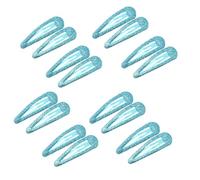 EUZUXU 16 Piezas Glitter Hair Snap Clips, 5CM Brillo Clips de Pelo de Metal, Multicolor Horquillas Clips para Niñas Mujeres(Azul)