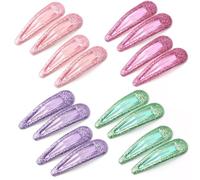 EUZUXU 16 Piezas Glitter Hair Snap Clips, Clips de Pelo Metal Colorido Brillo Clips de Pelo de Lentejuelas Barrettes para Niñas Mujeres