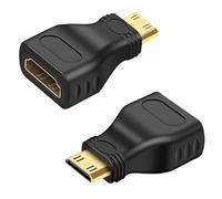 EUZUXU 2 Piezas Adaptador HDMI a Mini HDMI, 1080p Adaptador para Mini HDMI, Adaptador Mini HDMI Cable de Acoplamiento Conector, Negro