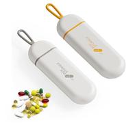 EUZUXU 2 Piezas Pastillero de Viaje, Conservación de Propiedades Medicinales, A Prueba de Humedad Pastilleros Portátil Adecuado para Viajes y Viajes de Negocios