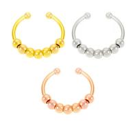 EUZUXU 3 Piezas Anillos Mujer, Anillos Ajustables Anti-Ansiedad, Anillo de Acero Inoxidable, para Hombres Niñas