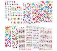 EUZUXU 3228 Unidades de Diamantes de Imitación Autoadhesivos, Piedras Brillantes Autoadhesivas, para Decoración Manualidades, Maquillaje (12hojas)
