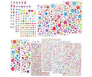 EUZUXU 3228 Unidades de Diamantes de Imitación Autoadhesivos, Piedras Brillantes Autoadhesivas, para Decoración Manualidades, Maquillaje (12hojas)