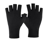 EUZUXU Guantes de Protección UV para Uñas, Guantes de Manicura Profesional Protección anti-UV Guante sin Dedos, para Ciclismo Conducción Pesca Fitness (Negro)