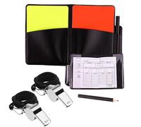 EUZUXU Kit de Tarjetas de árbitro Tarjeta de árbitro Roja Amarilla Kit de Silbato de árbitro Tarjetas de árbitro para Fútbol Kit de árbitro Deportivo con Lápiz, para Deportes, Fútbol