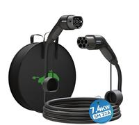 EV Cable de Carga Tipo 2-32A /7,4kW/Monofásico Cable Carga Coche Electrico para EV/PHEV Tipo 2 a Tipo 2 Cable Cargador de Coche Electrico Compatible con Todos los Modelos Tipo 2/CCS2(Negro)