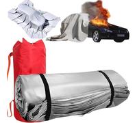 EV Cobija de rescate de incendios para coche, resistente a 1100 °C, revestimiento de silicona de doble cara, 6 x 6 m, para estaciones de carga, estacionamientos, supervivencia de emergencia