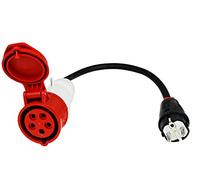 EV Expert Adaptador de alta calidad de 16 A Schuko macho a acoplamiento CEE 16-32 A WALTHER 5 pines (16 A Schuko -> 32 A CEE)