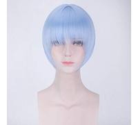 EVA Ayanami Rei azul claro 30 cm pelucas de cosplay rectas cortas para fiesta de disfraces de anime mujeres pelo falso pelo sintético Rei