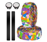 EVA Handlebar Tape - Bicycle Shock-Absorbing Grip, EVA Handlebar Wrap with Adhesive Strips and Elastic Plug | Comfortable Vibration Damping Handlebars Tape for Road Cycling