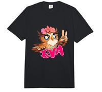EVA - Hermoso Nombre de niña con Lindo búho Comfort Colors Adult Heavyweight T-Shirt