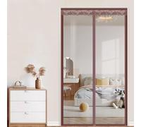 EVA Invierno Transparente Cortina Aislante para Puerta, Cubierta Magnética Térmica, Cortina de aire Acondicionado Cocina, Borde Marrón (110×200cm)