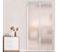 EVA Mate Cortina Aislante para Puerta, Cubierta Magnética Térmica, Cortina de aire Acondicionado Cocina, Habitación de Aire,Borde Blanco (120×200cm)