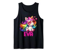 Eva Nombre Personalizado Colorido Unicornio Mujer Ni Camiseta sin Mangas