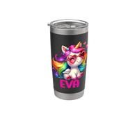 Eva Nombre Personalizado Colorido Unicornio Mujer Ni Vaso térmico de acero inoxidable de doble pared