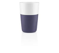 EVA SOLO | 2 tazas Cafe Latte | 360 ml | Buen agarre gracias al revestimiento de silicona | Apto para lavavajillas | Violet Blue