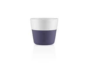 EVA SOLO | 2 tazas Cafe Lungo | 230 ml | Buen agarre gracias al revestimiento de silicona | Apto para lavavajillas | Violet Blue