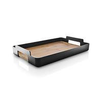 Eva Solo Bandeja rectangular Nordic Kitchen | Elegante y práctica bandeja con asas | Bambú carbonizado FSC | Negro