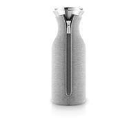 EVA SOLO Jarra para frigorífico | Diseño escandinavo | 1 litro | Vidrio borrosilicato | Acero Inoxidable | Silicona | Apto para lavavajillas | 100% antigoteo - Gris Claro Tejido 1.0 L