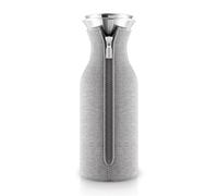 EVA SOLO Jarra para frigorífico | Diseño escandinavo | 1 litro | Vidrio borrosilicato | Acero Inoxidable | Silicona | Apto para lavavajillas | 100% antigoteo - Gris Claro Tejido 1.0 L