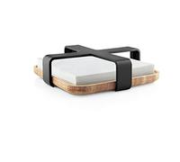 Eva Solo Servilletero | Largo: 19 cm Ancho: 19 cm Alto: 5 cm | Nordic Kitchen | Negro | Madera de roble aceitada, nudos, plástico negro.