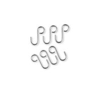 Eva Trio | 6 ganchos en forma de S de acero inoxidable | Seis ganchos en S | Accesorios para barra de cocina | Acero pulido