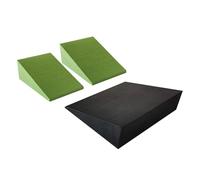 EVA Yoga Inclinación Tablero | EVA Foam Wedge 9x6x3cm / 12x9x3cm Negro/Verde | Yoga Estiramiento Bloque Slant Step Board Calf & Squat Support | Flexibility Training, Foot & Muscle Relief Aid