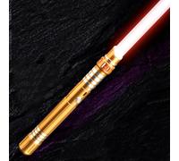 EVADA 1 paquete de espada de chispa LED de neón con sonido y niebla, recarga tipo C, arma de hoja ninja brillante de 31.5 pulgadas para niños y adultos, juguetes para cosplay, rave y Halloween, Gold7