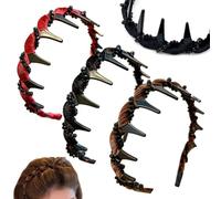 Evadollina Diademas para mujeres, 3 piezas diademas con pinzas, banda para cabeza High Cranium, diademas zigzag, diademas para mujeres, para chicas y mujeres, regalos de Navidad (Negro)