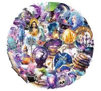 Evadollina Halloween Scrapbook Stickers, 50 Piezas Adhesivos de Magia de Brujas, Adhesivos de Halloween para Adultos, Scrapbooking, Diarios, Planificadores, Portátiles (Morado)