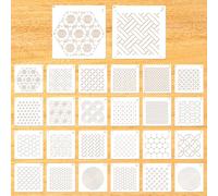 Evadollina Juego de Plantillas Sashiko de 24 piezas, Acolchado a Mano, Scrapbooking, Decoración Artesanal, Plantillas para Relieve, Navidad (4,72 x 4,72 pulgadas)