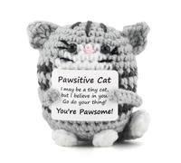 Evadollina Positive Regalos, Gato Positivo, Apoyo Emocional, Gato Positive Crochet Animals, Abrazo de Bolsillo, Regalos Navideños, Navidad
