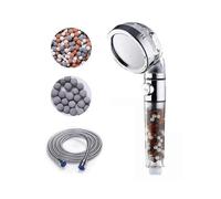 EVAGO Shower Head, Anti Lime Shower Head with 1.5m Hose, Water Saving Shower Head Pressure Filtering Three Level Filter System