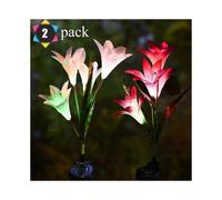 EVAGO Solar Lily Lanterns Colorful Led Simulation Lanterns Lawn Lights Plug Lights Garden Decoration Led Lanterns