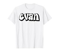 Evan Graffiti Nombre Personalizado Negro Blanco Letras Camiseta