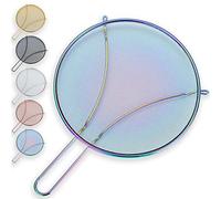 Evanda Pantalla de Salpicaduras de Arco Iris de 30 cm para cocinar, Malla Fina de Acero Inoxidable para sartén, Protector de Grasa para sartén para Detener Salpicaduras de Aceite Caliente