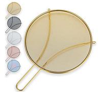 Evanda Pantalla de Salpicaduras de Oro de 30 cm para cocinar, Malla Fina de Acero Inoxidable para sartén, Protector de Grasa para sartén para Detener Salpicaduras de Aceite Caliente