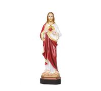 EVANEM Adorno De La Estatua del Sagrado Corazón De Jesús, For El Sagrado Corazón del Señor Y El Corazón De La Virgen María, Estatua De Decoración Familiar De Resina Cruzada(120cm)