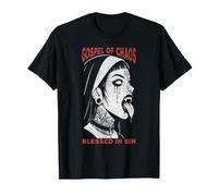 Evangelio del Caos Bendecido en el Pecado Gótico Monja Arte Camiseta