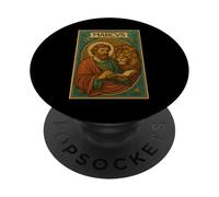 Evangelista Mark (Marcus) Tarjeta Santa con el Símbolo del León PopSockets PopGrip Adhesivo