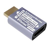 EVanlak Adaptador de emulador EDID HDMI Passthrough - Enchufe simulado para monitor virtual sin cabeza, adaptador de pantalla fantasma, 1920 x 1080 @ 60 Hz a 144 Hz, 1 paquete